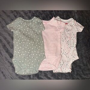Carter's Green, Pink, and White Bodysuits Set